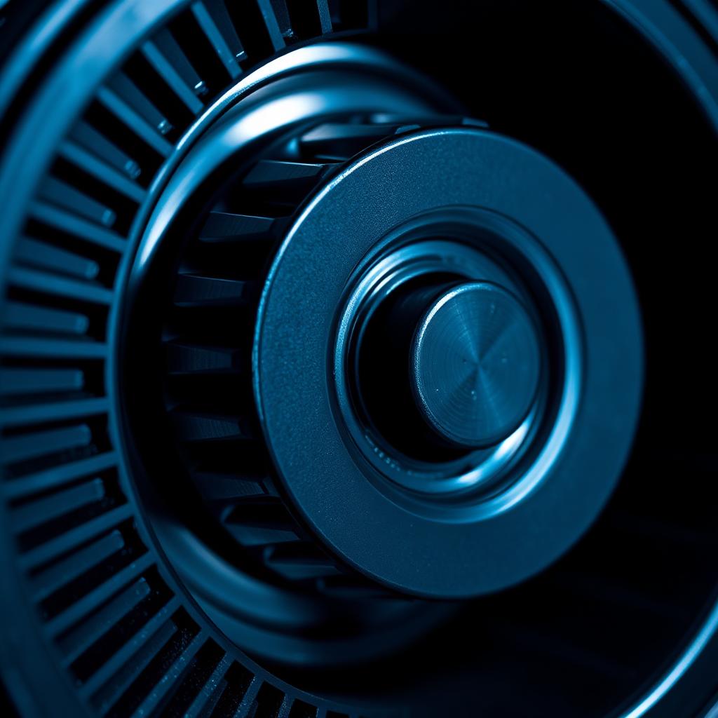 Macro detail of A/C compressor clutch face grooves