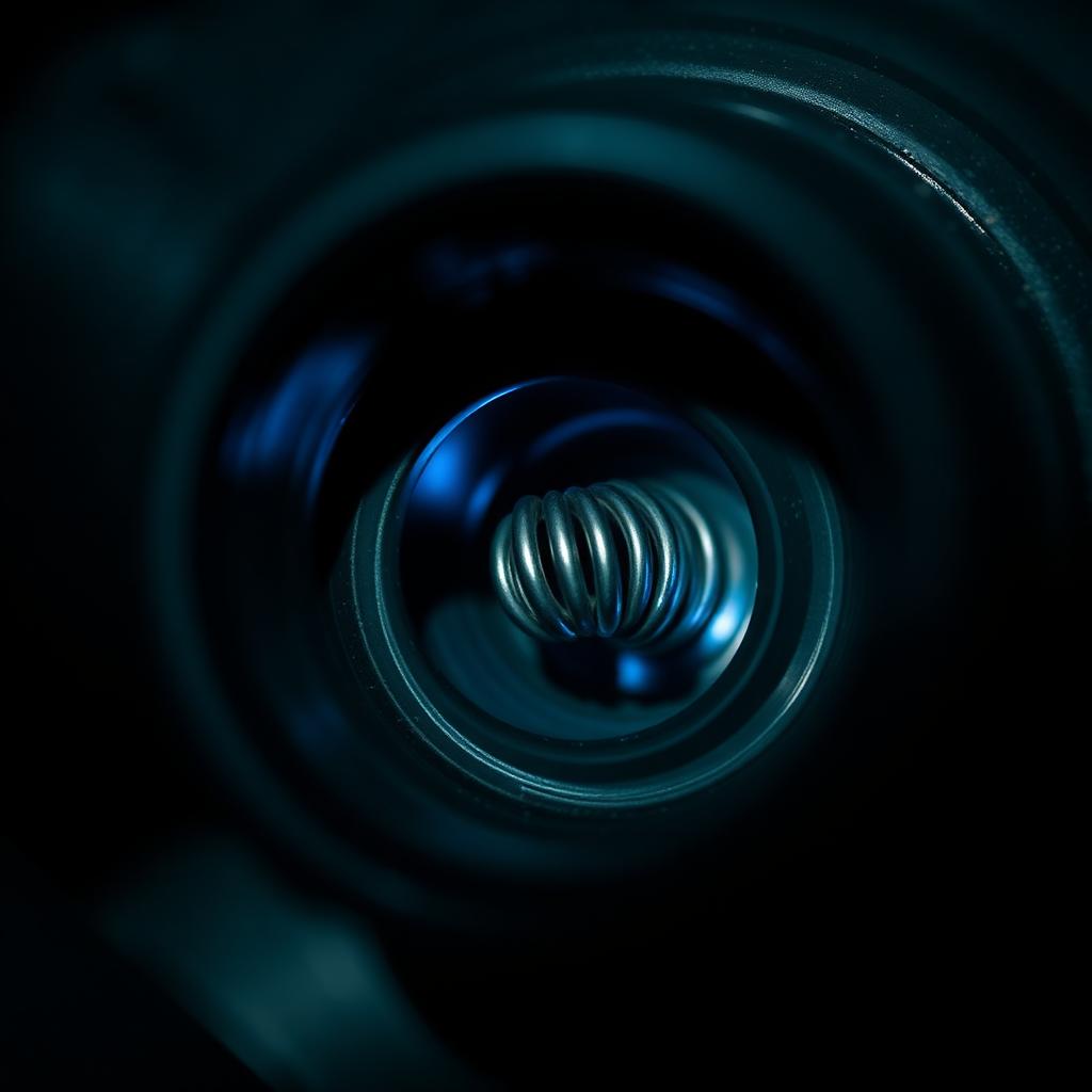 Macro detail of the spring contact inside an ignition coil boot