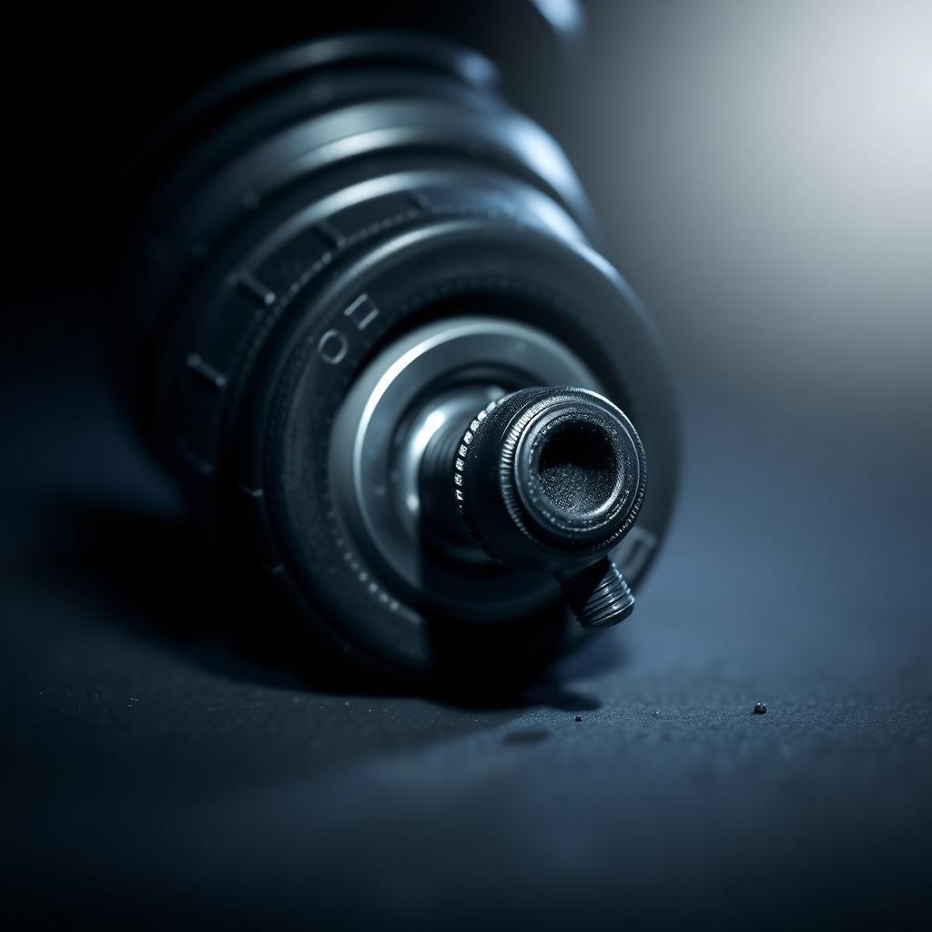 Macro detail of a ball joint boot and its machined taper